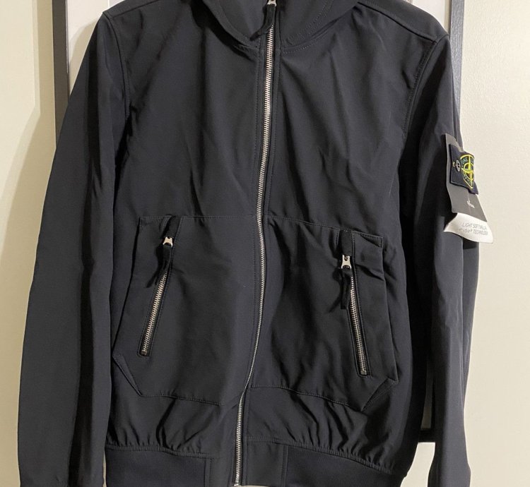 Stone Island Black Soft Shell- -dye Jacket