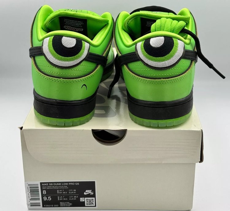 Nike Sb X The Powerpuff Girls Dunk Low Pro Qs Buttercup Fz8319-300