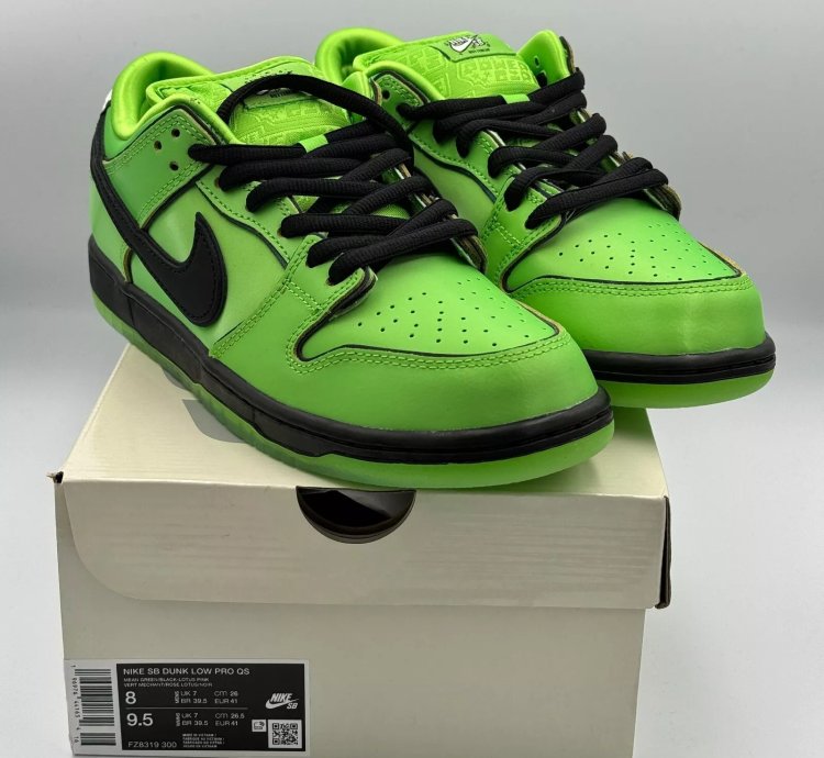 Nike Sb X The Powerpuff Girls Dunk Low Pro Qs Buttercup Fz8319-300