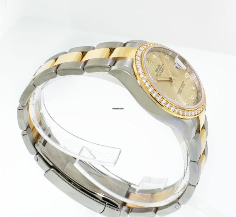 Rolex Datejust 31 Lady-datejust 31mm Yellow Gold Steel Champagne Diamond Dial Diamond Bezel 278383