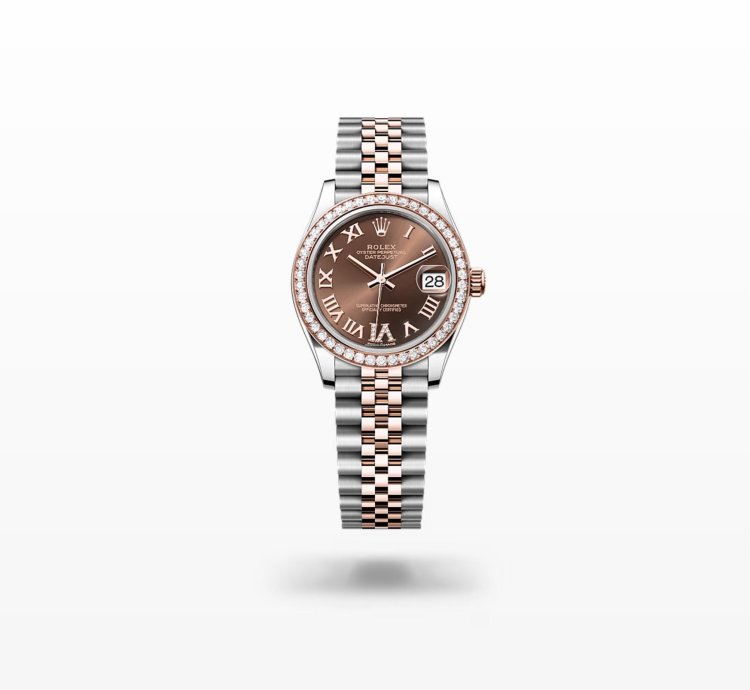 Rolex Datejust 31 New 2024 Chocolate Pave6 Roman Dial Diamond Bezel Two Tone Rose Gold Jubilee