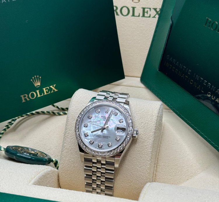 Rolex Datejust 31 New 2024 Mother Of Pearl Diamond Dial Diamond Bezel Stainless Steel Jubilee