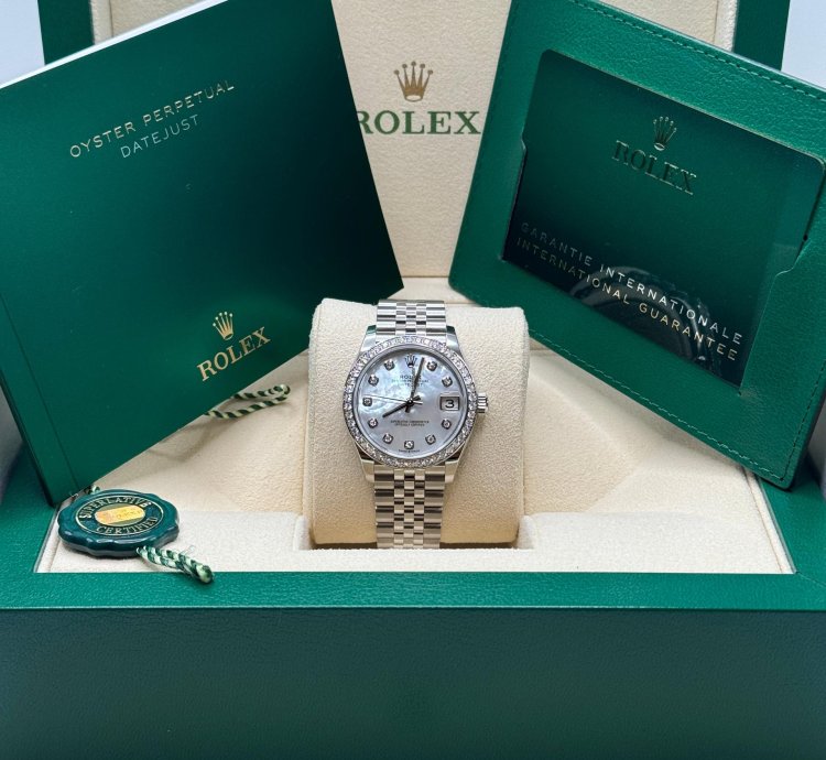 Rolex Datejust 31 New 2024 Mother Of Pearl Diamond Dial Diamond Bezel Stainless Steel Jubilee