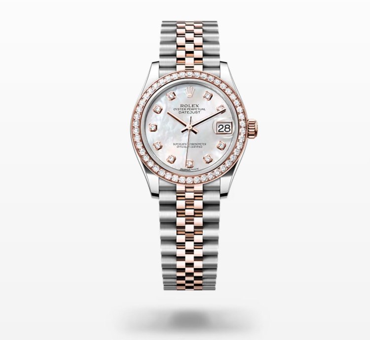 Rolex Datejust 31 New 2024 Mother Of Pearl Diamond Dial Diamond Bezel Two Tone Rose Gold Jubilee