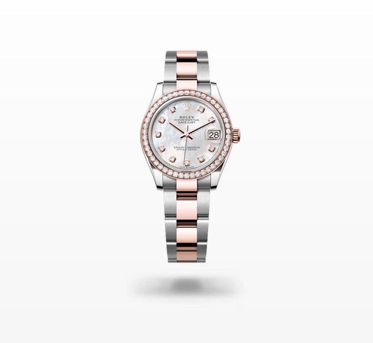 Rolex Datejust 31 New 2024 Mother Of Pearl Diamond Dial Diamond Bezel Two Tone Rose Gold Oyster