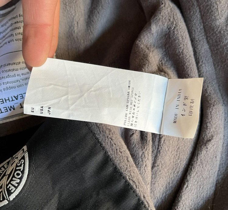 Stone Island Cast Metal Leather Hooded Jacket