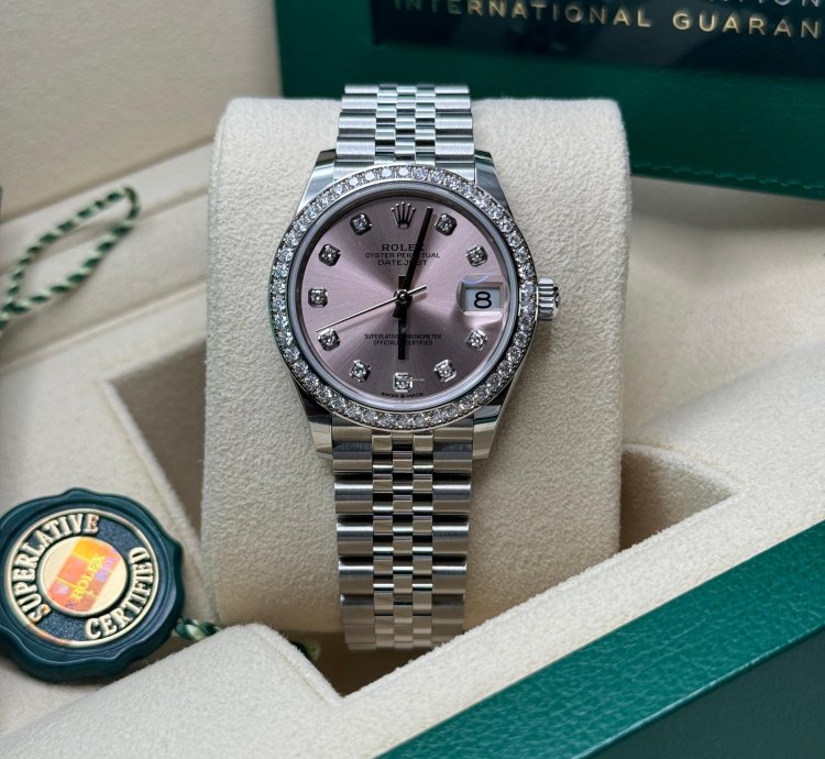 Rolex Datejust 31 New 2024 Pink Diamond Dial Diamond Bezel Stainless Steel Jubilee Bracelet