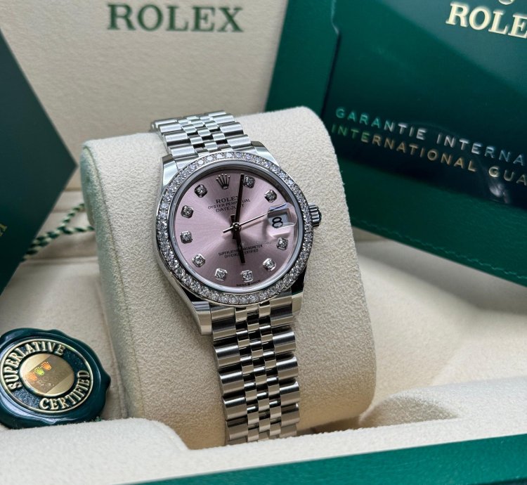 Rolex Datejust 31 New 2024 Pink Diamond Dial Diamond Bezel Stainless Steel Jubilee Bracelet