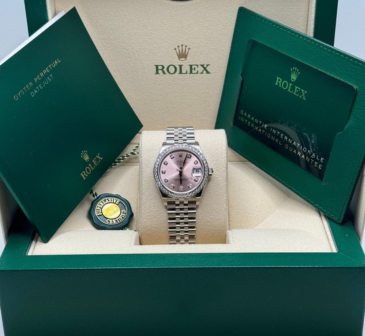 Rolex Datejust 31 New 2024 Pink Diamond Dial Diamond Bezel Stainless Steel Jubilee Bracelet