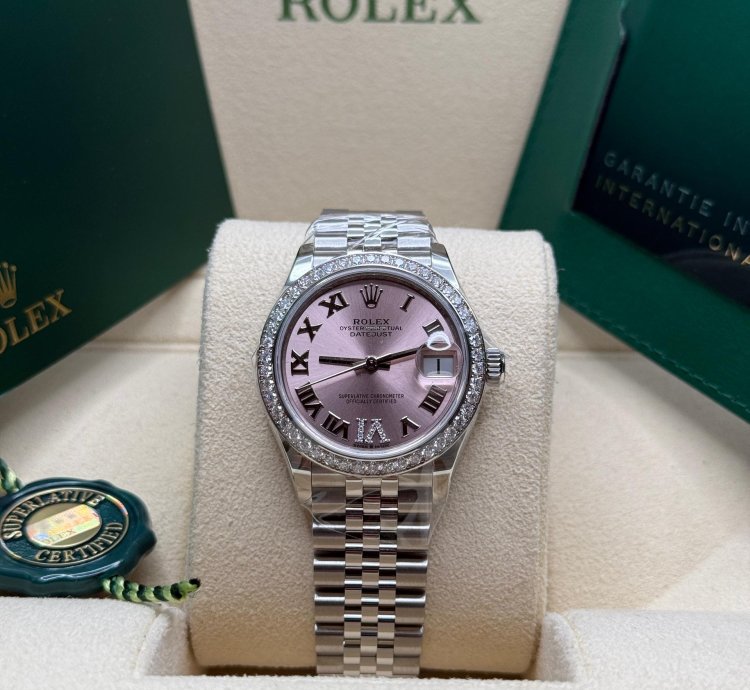Rolex Datejust 31 New 2024 Pink Diamond Pave 6 Dial Diamond Bezel Stainless Steel Jubilee