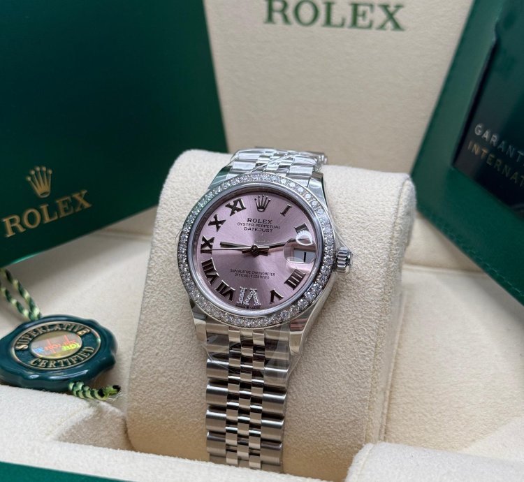 Rolex Datejust 31 New 2024 Pink Diamond Pave 6 Dial Diamond Bezel Stainless Steel Jubilee