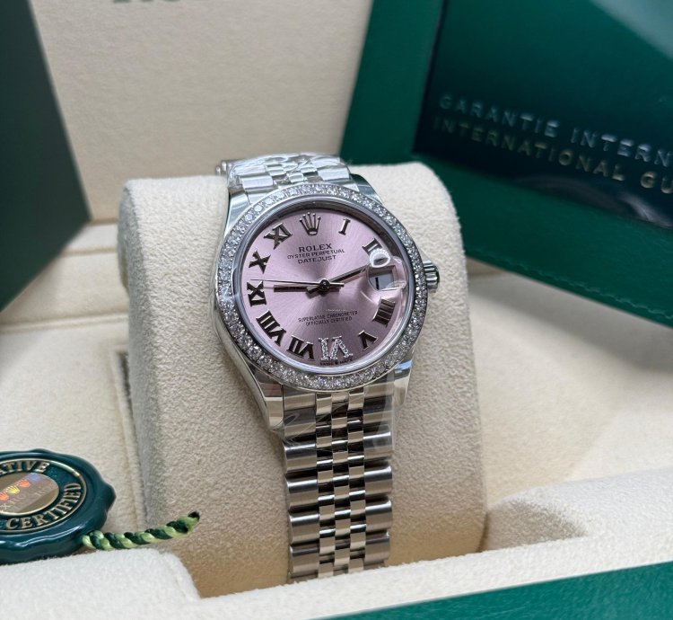 Rolex Datejust 31 New 2024 Pink Diamond Pave 6 Dial Diamond Bezel Stainless Steel Jubilee
