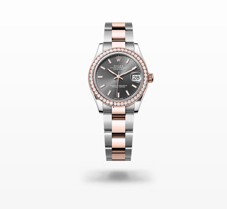 Rolex Datejust 31 New 2024 Rhodium Grey Index Dial Diamond Bezel Two Tone Rose Gold Oyster