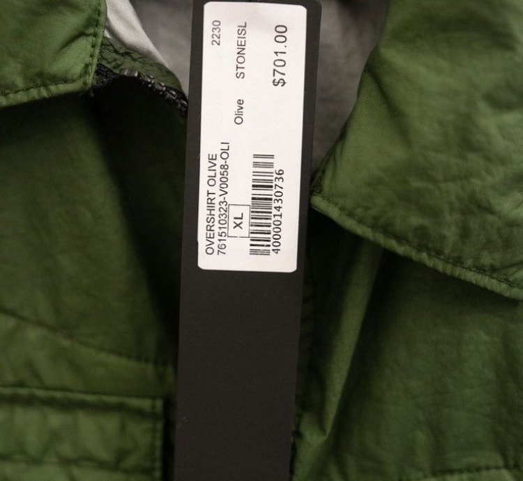 Stone Island Compass-patch Crinkled Zip-up Overshirt