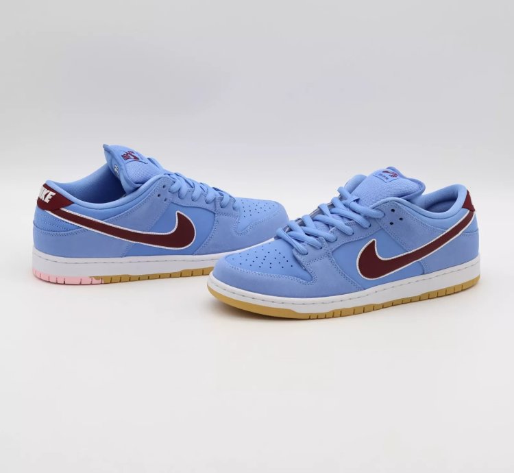 Nike Sb Dunk Low Pro Phillies Valor Blue Team Maroon Burgundy Dq4040-400