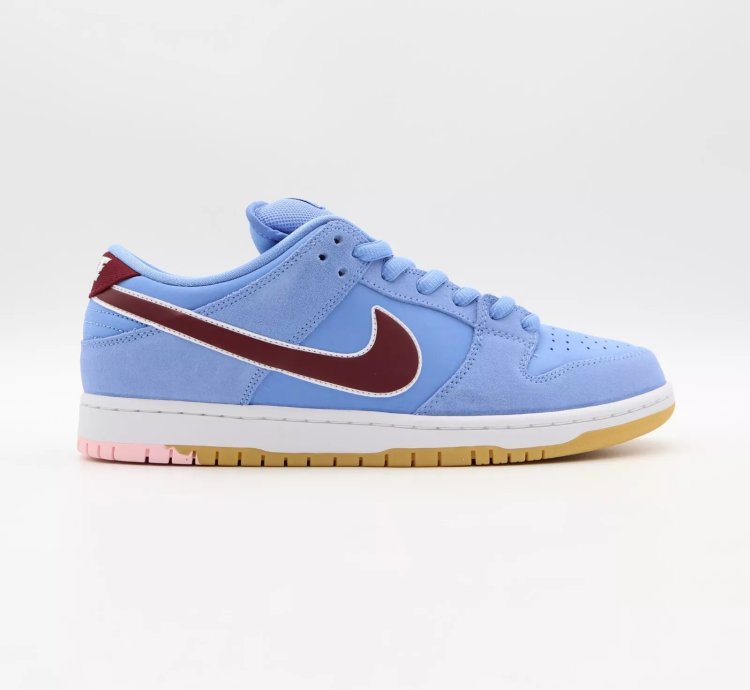 Nike Sb Dunk Low Pro Phillies Valor Blue Team Maroon Burgundy Dq4040-400