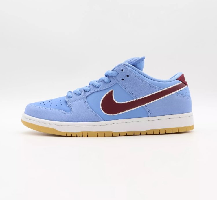 Nike Sb Dunk Low Pro Phillies Valor Blue Team Maroon Burgundy Dq4040-400