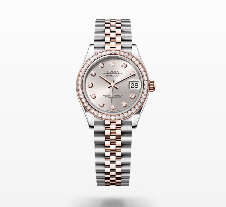 Rolex Datejust 31 New 2024 Silver Diamond Dial Diamond Bezel Two Tone Rose Gold Jubilee