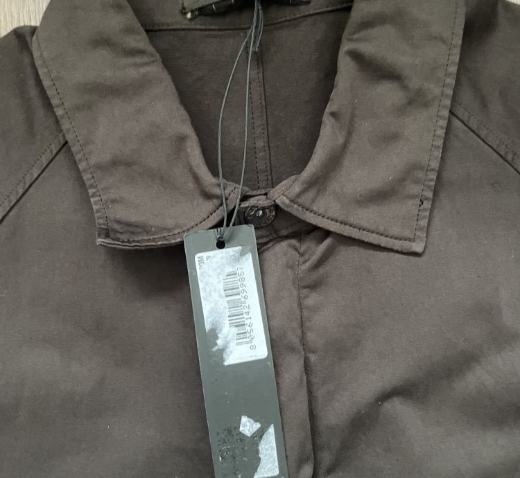 Stone Island Cotton Satin Overshirt Jacket Dark Brown Fw20