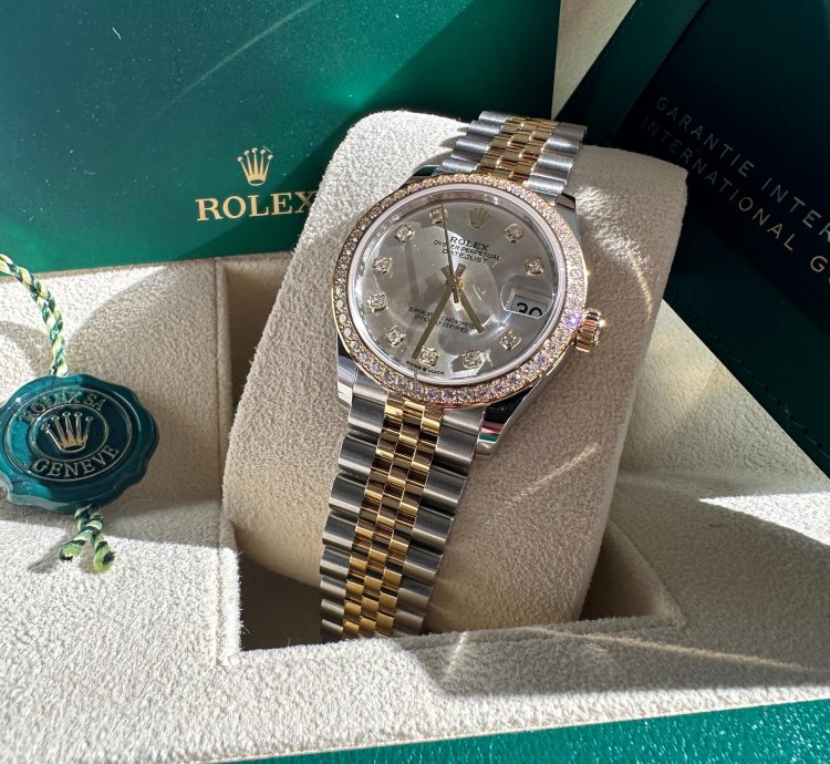 Rolex Datejust 31 New 2024 Silver Diamond Dial Diamond Bezel Two Tone Yellow Gold Jubilee