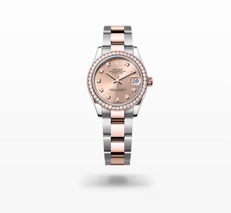 Rolex Datejust 31 New 2024 Sundust Pink Diamond Dial Diamond Bezel Two Tone Rose Gold Oyster