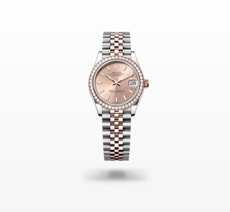 Rolex Datejust 31 New 2024 Sundust Pink Index Dial Diamond Bezel Two Tone Rose Gold Jubilee
