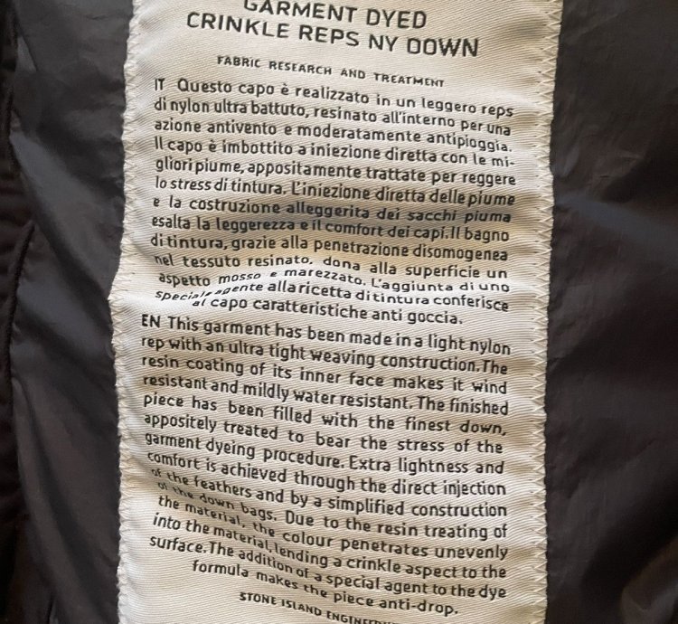 Stone Island Crinkle Reps Down Jacket