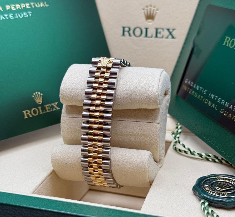 Rolex Datejust 31 New 2025 Champagne Dial Two Tone Yellow Gold Diamond Bezel Jubilee Bracelet