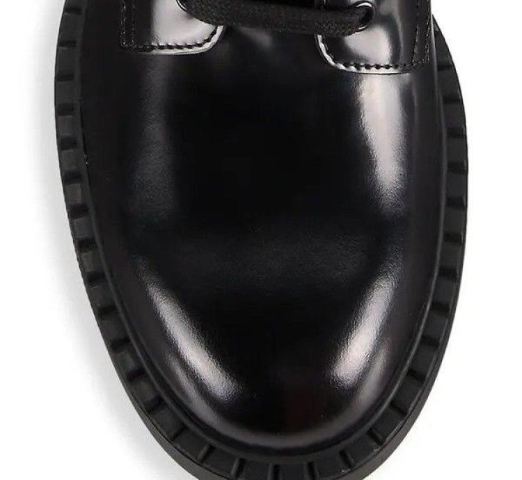 Os11x0124 Tall Mixed-media Combat Boots In Nero
