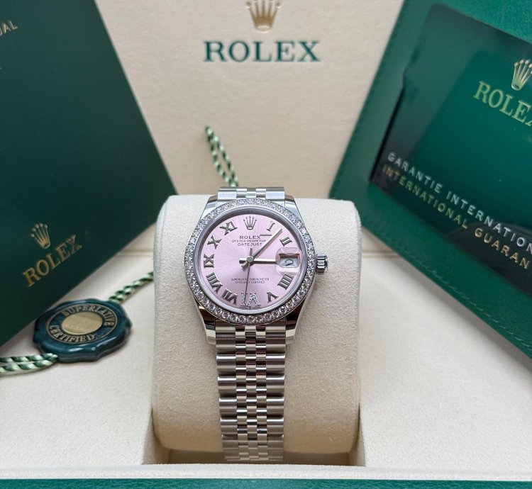 Rolex Datejust 31 New 2025 Pink Diamond Pave 6 Dial Diamond Bezel Stainless Steel Jubilee