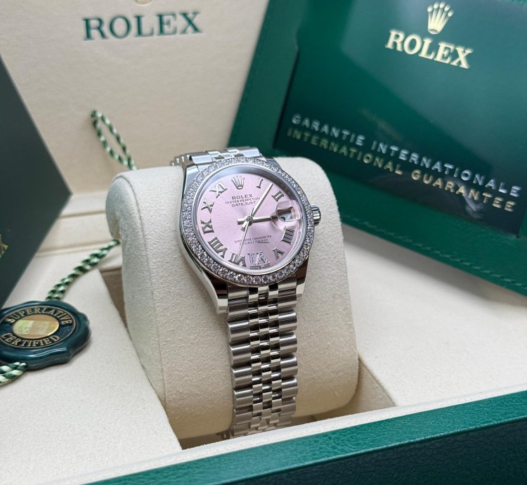 Rolex Datejust 31 New 2025 Pink Diamond Pave 6 Dial Diamond Bezel Stainless Steel Jubilee