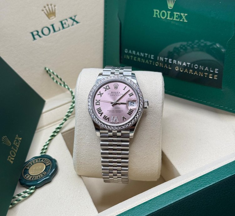 Rolex Datejust 31 New 2025 Pink Diamond Pave 6 Dial Diamond Bezel Stainless Steel Jubilee