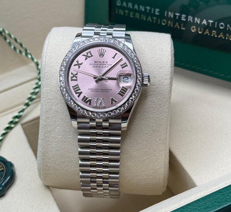 Rolex Datejust 31 New 2025 Pink Diamond Pave 6 Dial Diamond Bezel Stainless Steel Jubilee