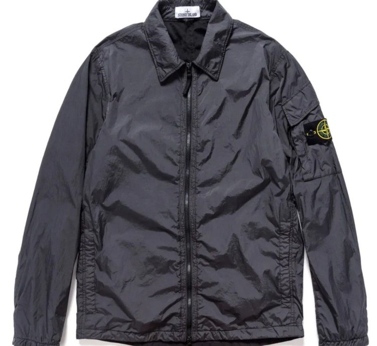 Stone Island Crinkle Reps Ny Overshirt Charcoal Grey Nwt
