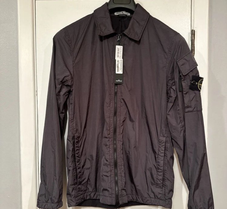 Stone Island Crinkle Reps Ny Overshirt Charcoal Grey Nwt