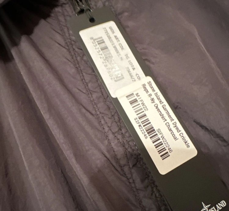 Stone Island Crinkle Reps Ny Overshirt Charcoal Grey Nwt