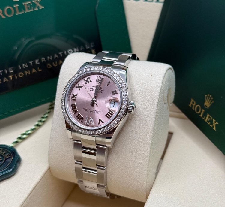Rolex Datejust 31 New 2025 Pink Roman Diamond 6 Dial Stainless Steel Diamond Oyster Bracelet