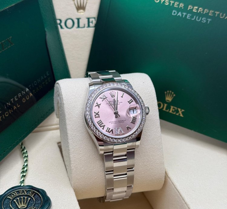 Rolex Datejust 31 New 2025 Pink Roman Diamond 6 Dial Stainless Steel Diamond Oyster Bracelet