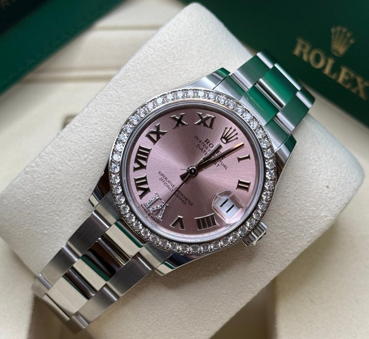 Rolex Datejust 31 New 2025 Pink Roman Diamond 6 Dial Stainless Steel Diamond Oyster Bracelet