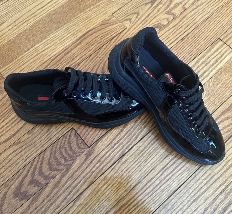 Patent Leather Prada America Cup Sneakers