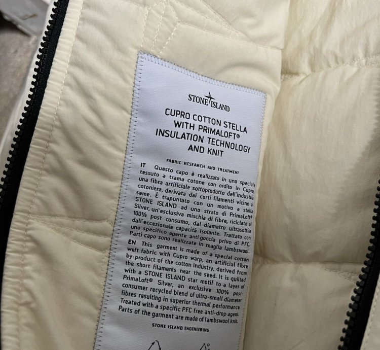 Stone Island Cupro Cotton Stella Primaloft Jacket Nwt