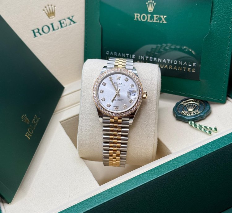 Rolex Datejust 31 New 2025 Silver Diamond Dial Diamond Bezel Two Tone Yellow Gold Jubilee