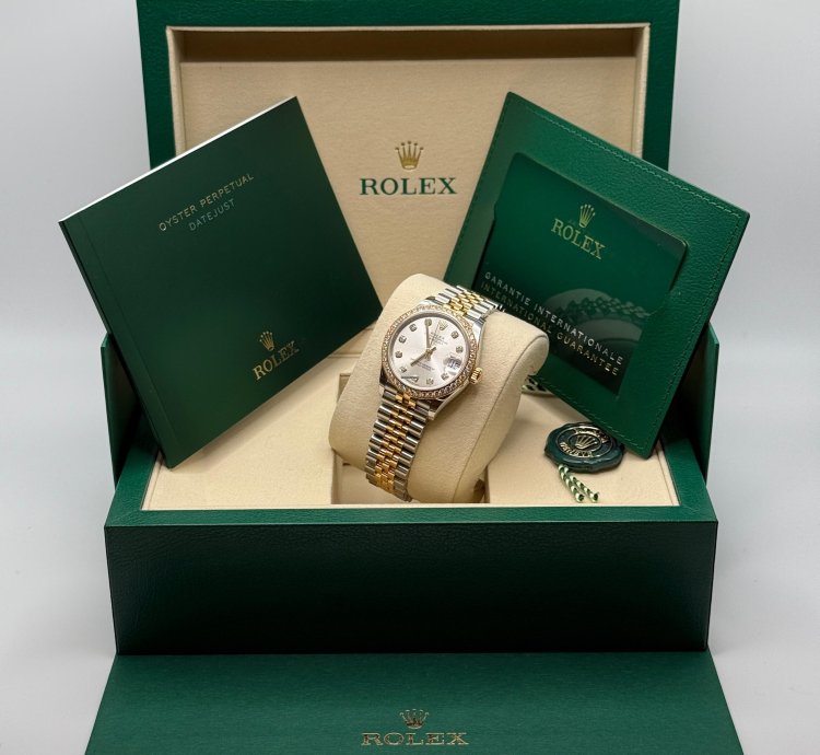 Rolex Datejust 31 New 2025 Silver Diamond Dial Diamond Bezel Two Tone Yellow Gold Jubilee