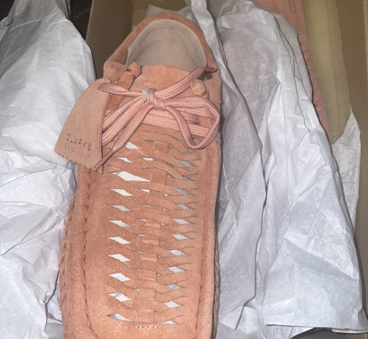 Pink Suede Supreme Clarks Wallabee Weave