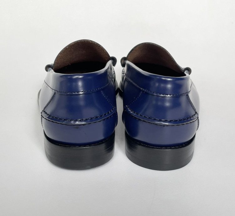 Polished Cobalt Blue Leather Loafers
