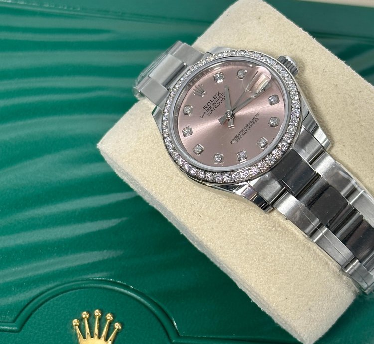 Rolex Datejust 31 Pink Diamond Dial Diamond Bezel Oyster