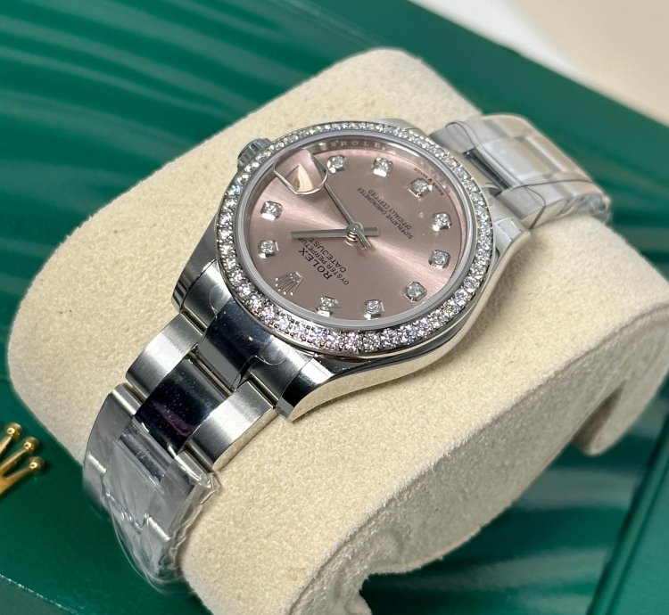 Rolex Datejust 31 Pink Diamond Dial Diamond Bezel Oyster