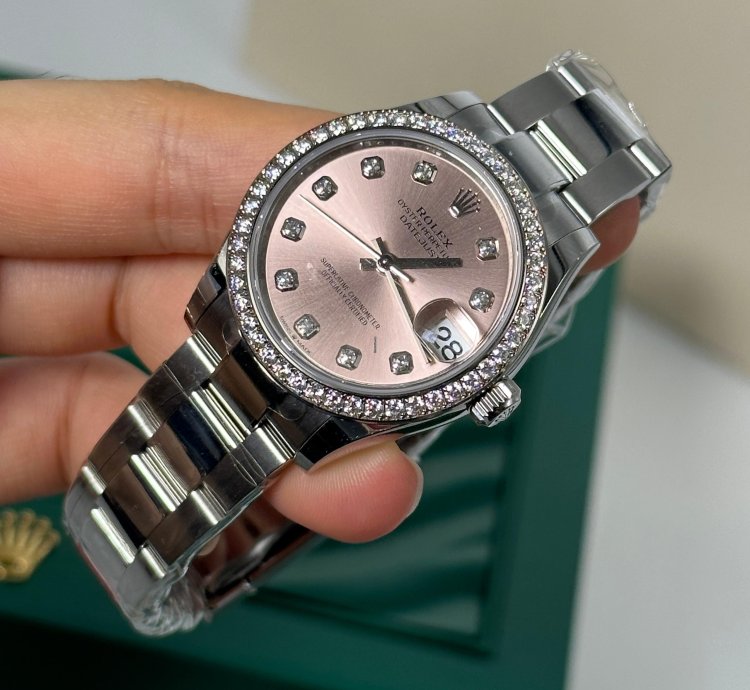 Rolex Datejust 31 Pink Diamond Dial Diamond Bezel Oyster