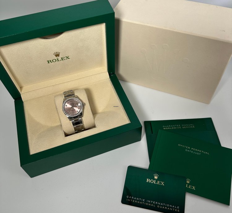 Rolex Datejust 31 Pink Diamond Dial Diamond Bezel Oyster