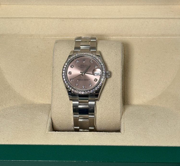 Rolex Datejust 31 Pink Diamond Dial Diamond Bezel Oyster